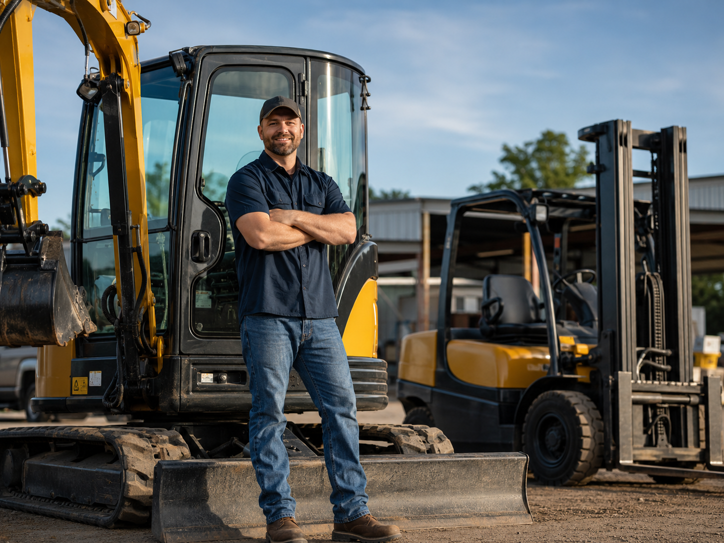 Contractor with commercial machinery and material-handling equipment